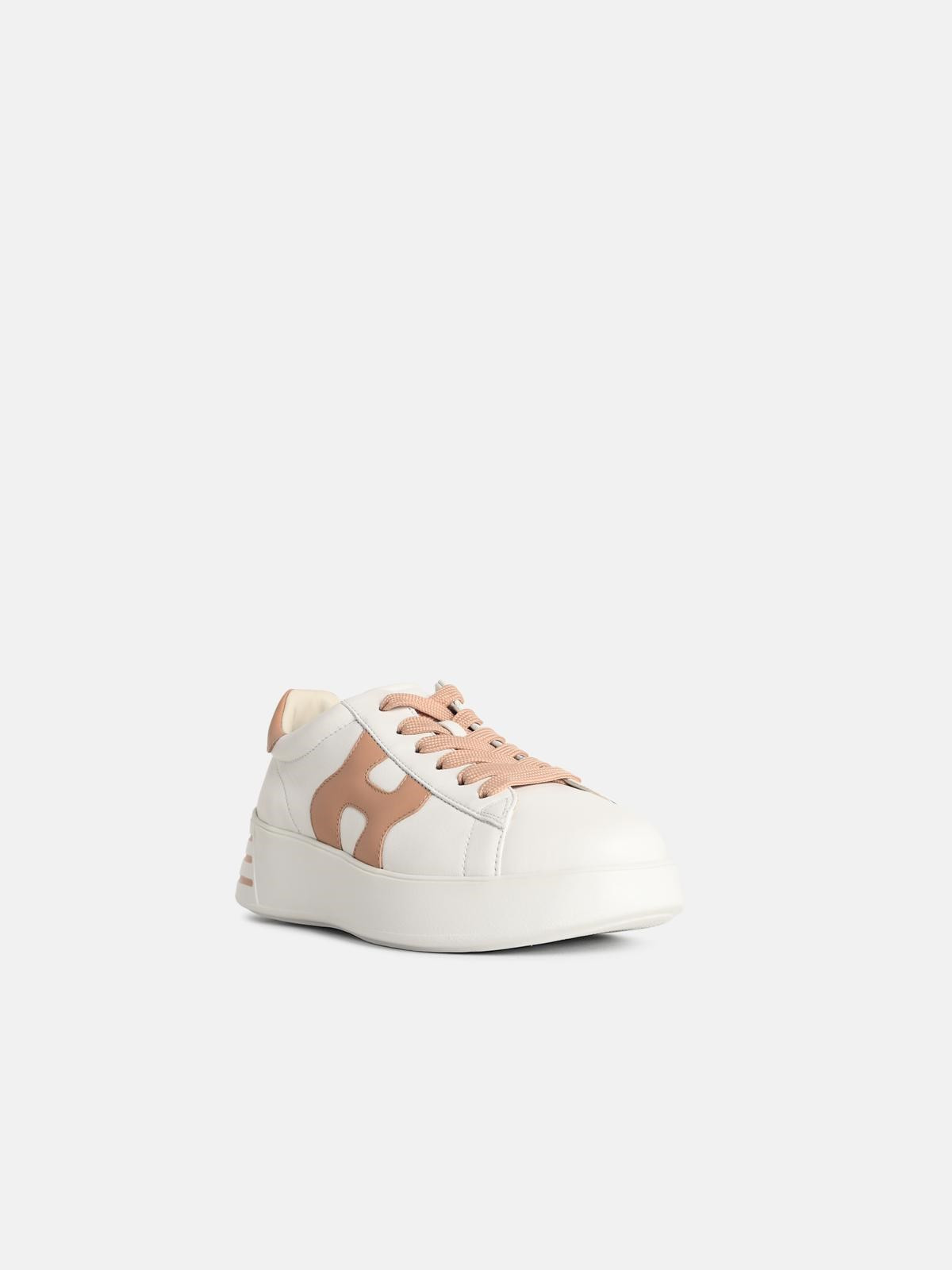 'REBEL' WHITE LEATHER SNEAKERS - 2