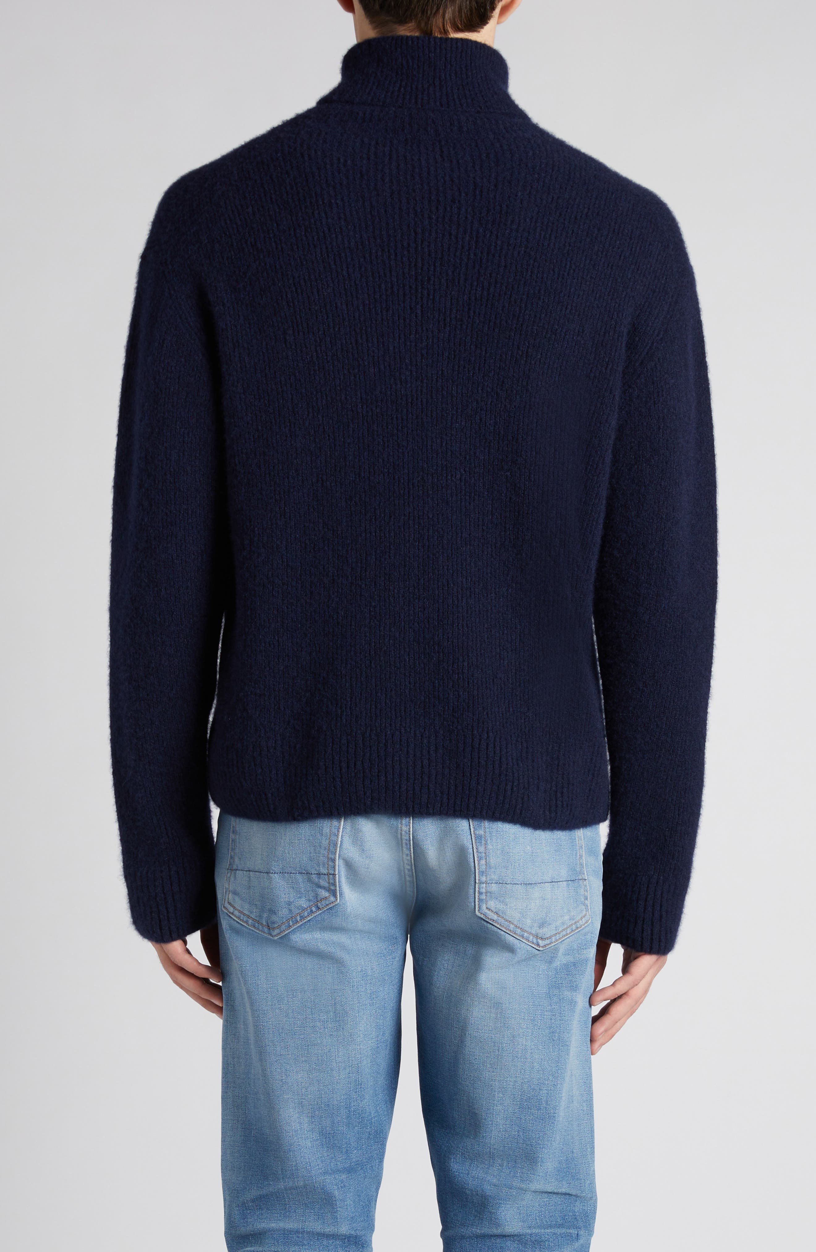 TOM FORD Brushed Cashmere & Silk Turtleneck Sweater in Hb808 Moonlight Ocean at Nordstrom - 3