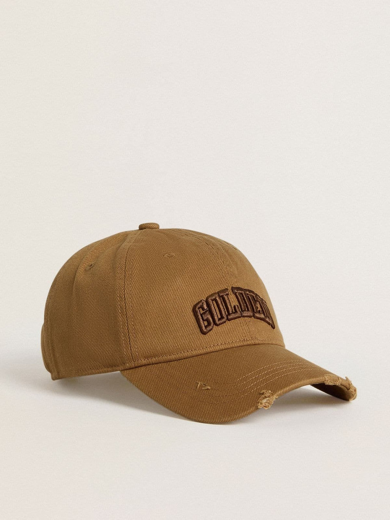 Golden Goose Beige cotton baseball cap with a lived-in finish outlook