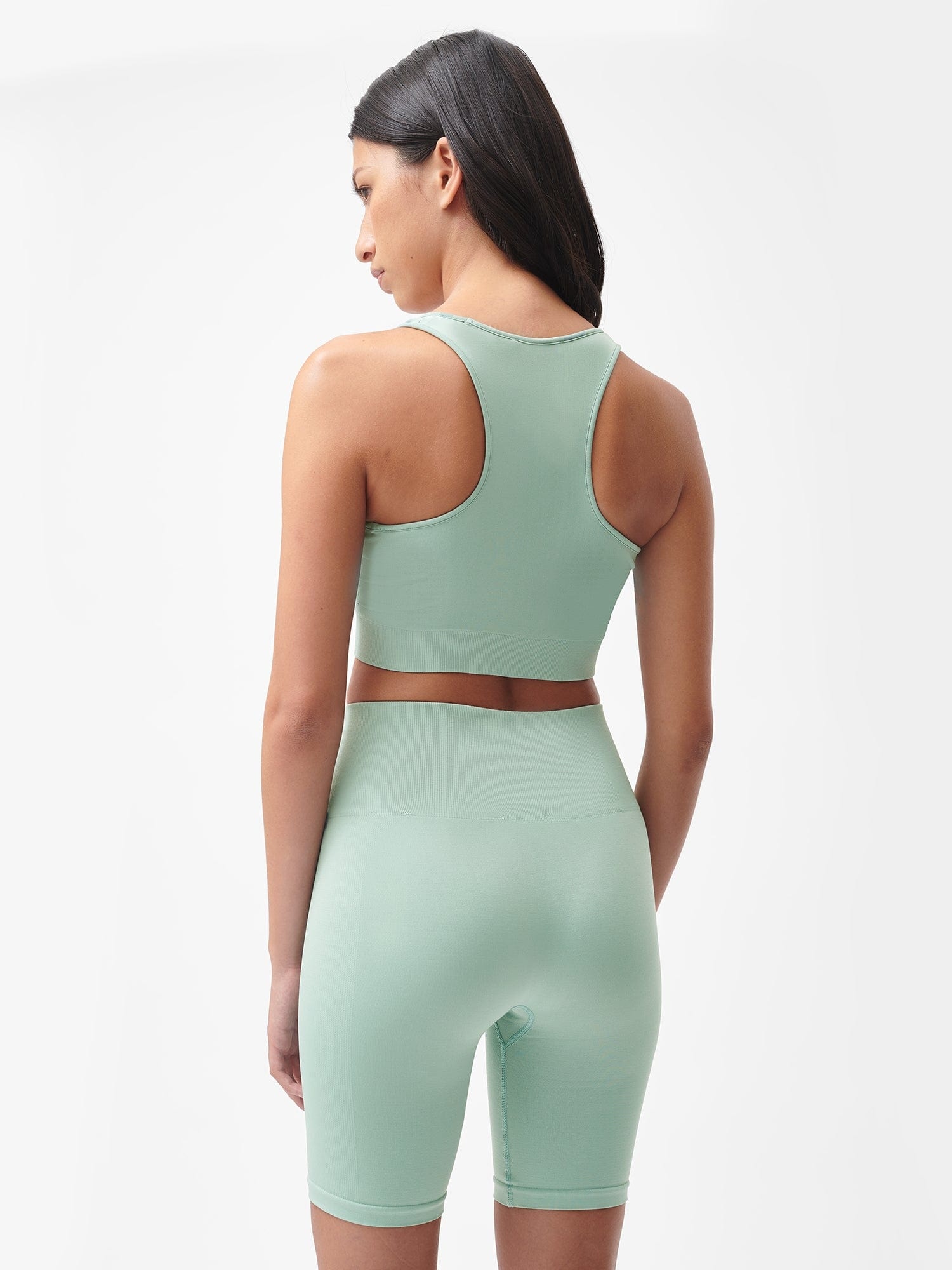 Women's Plant-Stretch Compressive Sports Bra - Eucalyptus Blue - 3