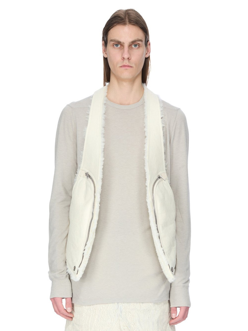 shearling-trim zip-fastening gilet 1
