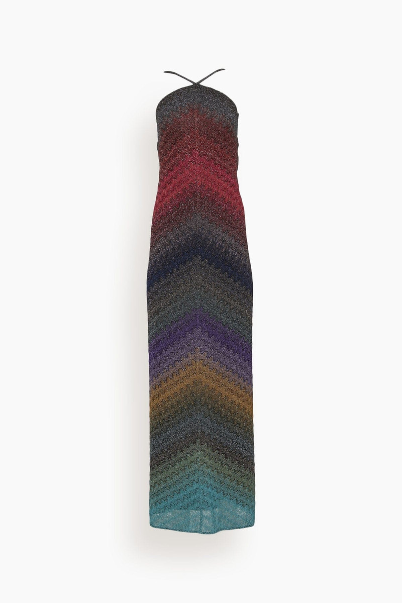 Laced Rachel Long Dress in Dark Multi Color 1