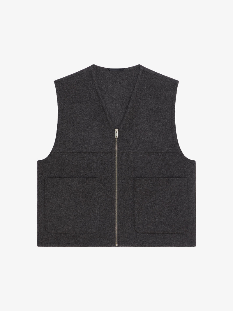 WAISTCOAT IN DOUBLE FACE WOOL AND CASHMERE - 1