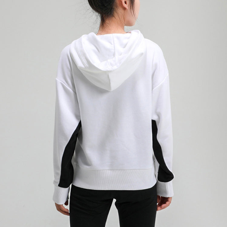 (WMNS) PUMA Classics Logo Hoodie 'White Black' 599197-02 - 5