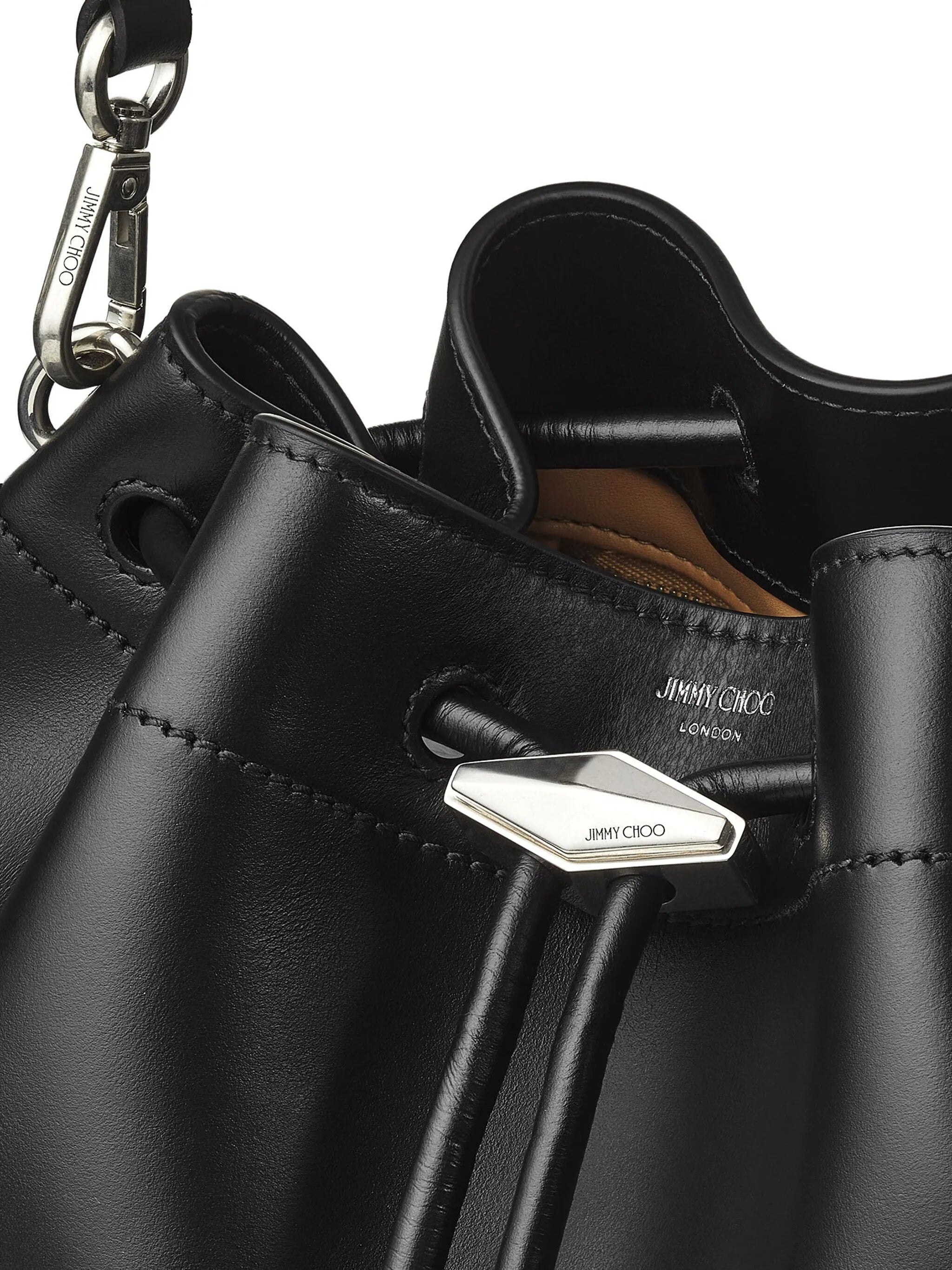 Jimmy Choo Medium Cinch Leather Bucket Bag - 3