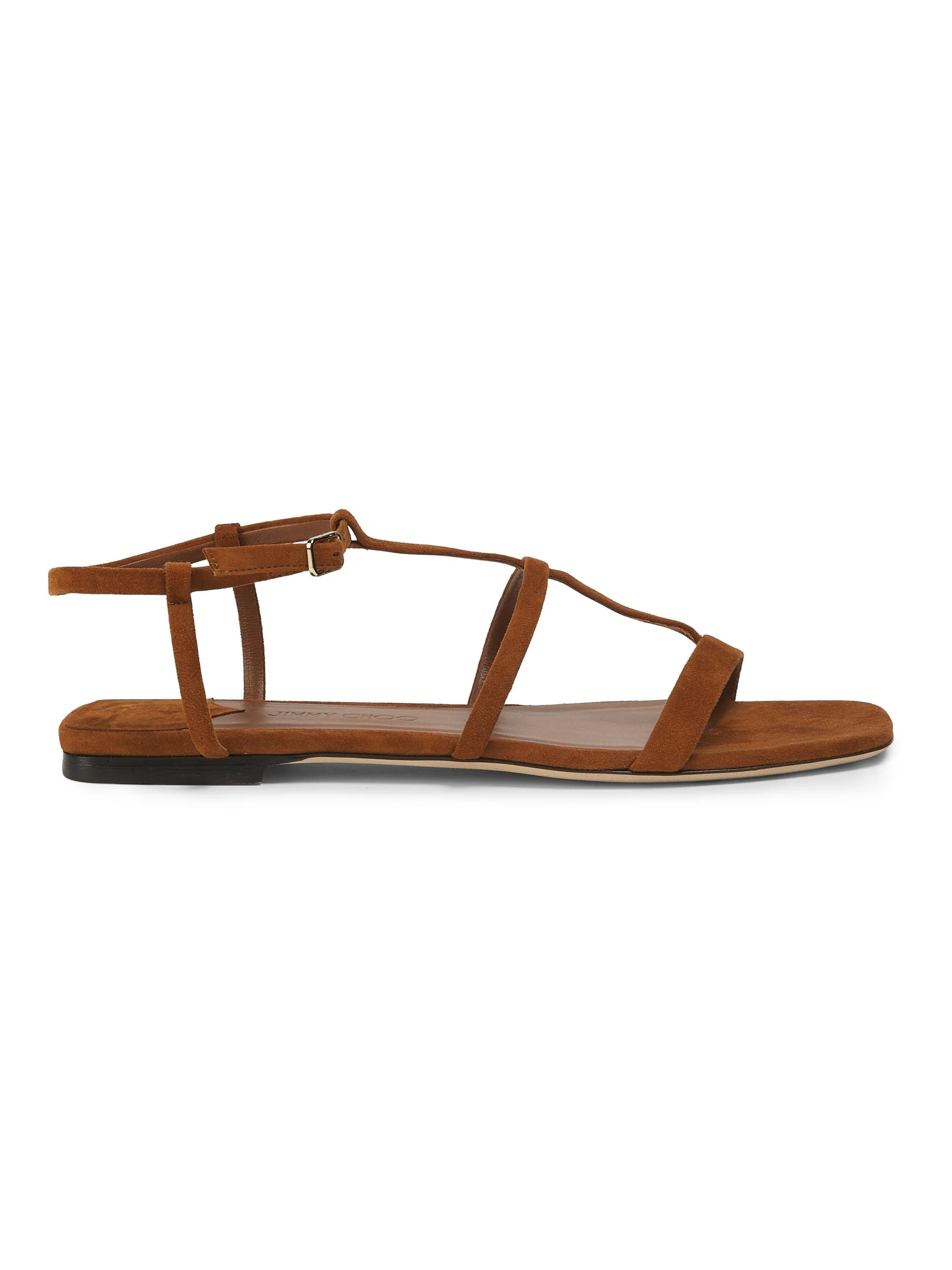 Women's Gwyn Suede T-Strap Flat Sandals - Tan - 1