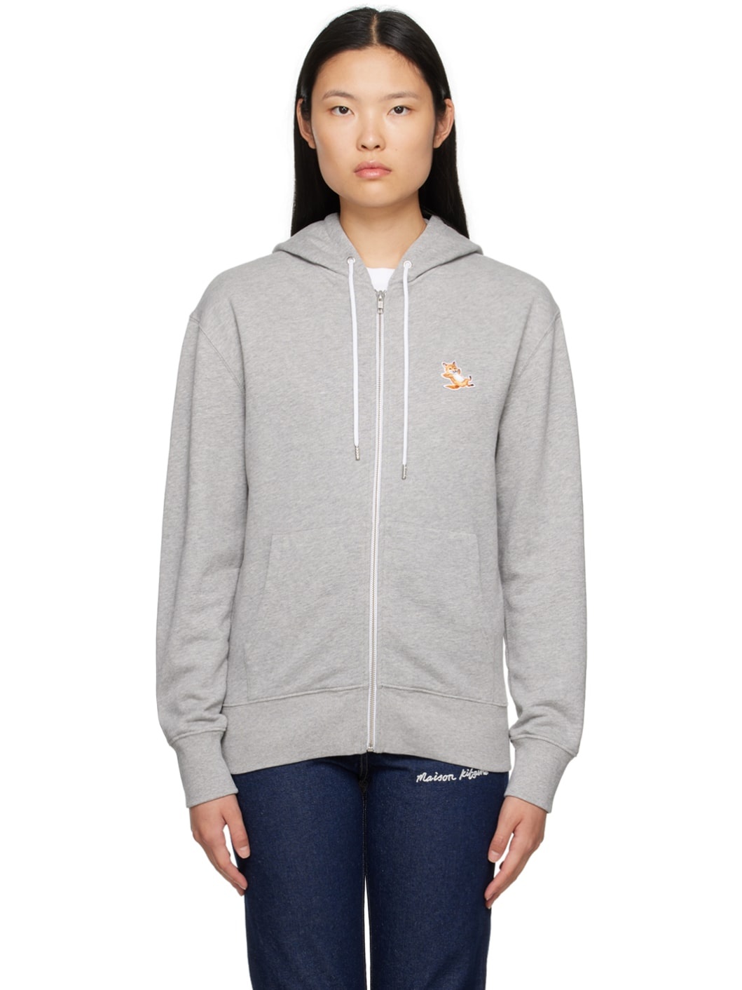 Gray Chillax Fox Hoodie - 1