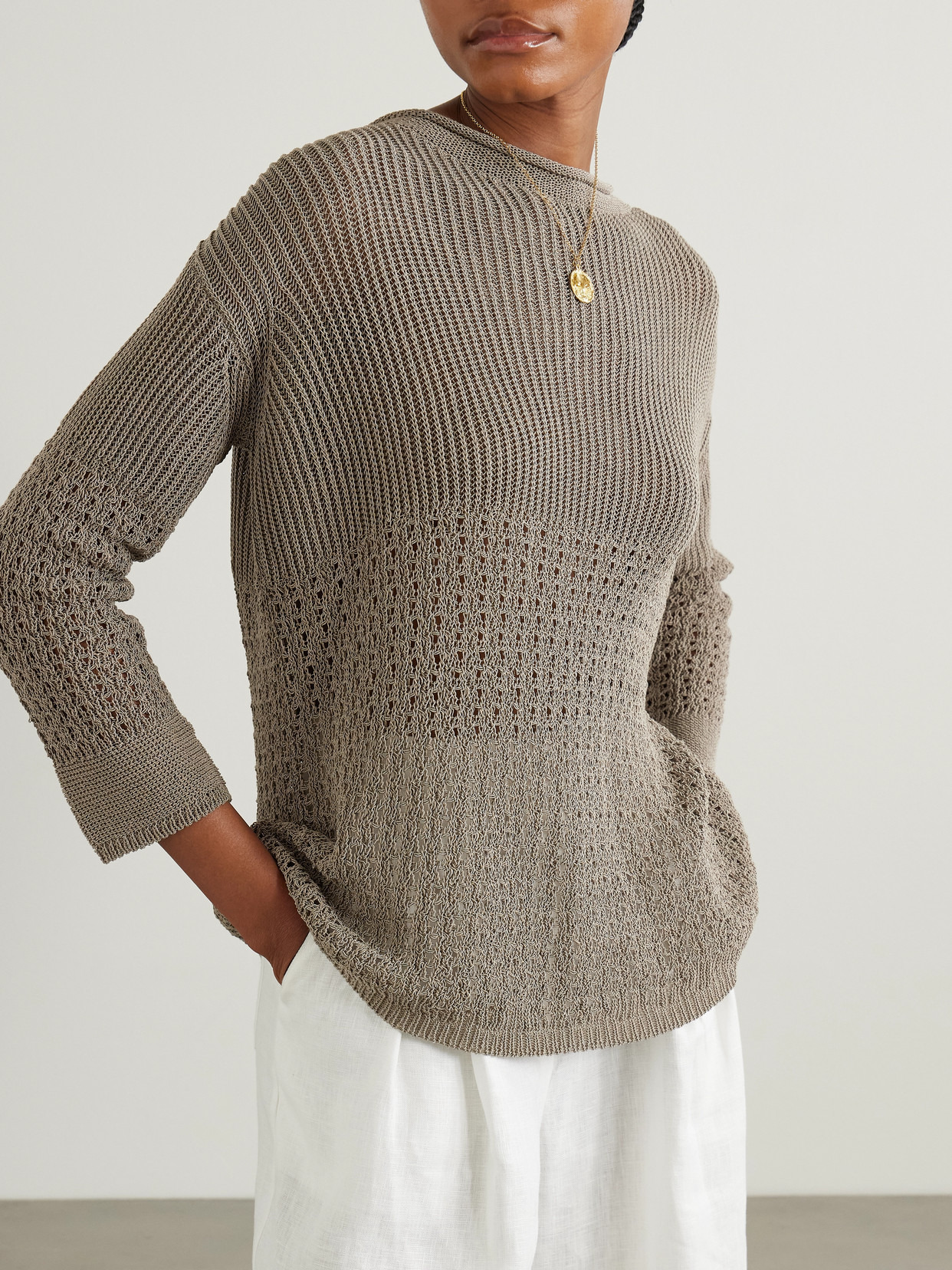 Paggi Crocheted Cotton-blend Sweater - 4