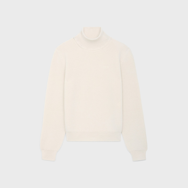 triomphe turtleneck sweater in ribbed wool 1