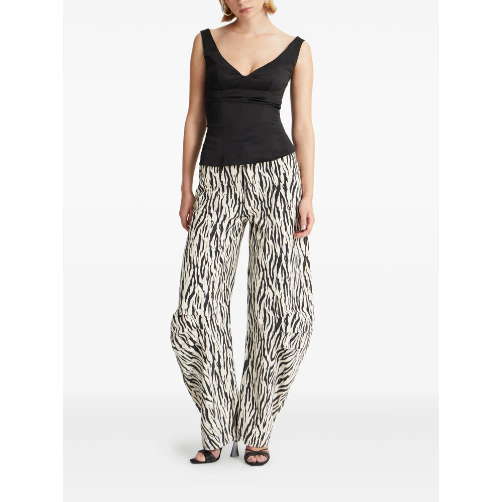 Rotate White Trousers - High-Waisted Trousers Women - 2