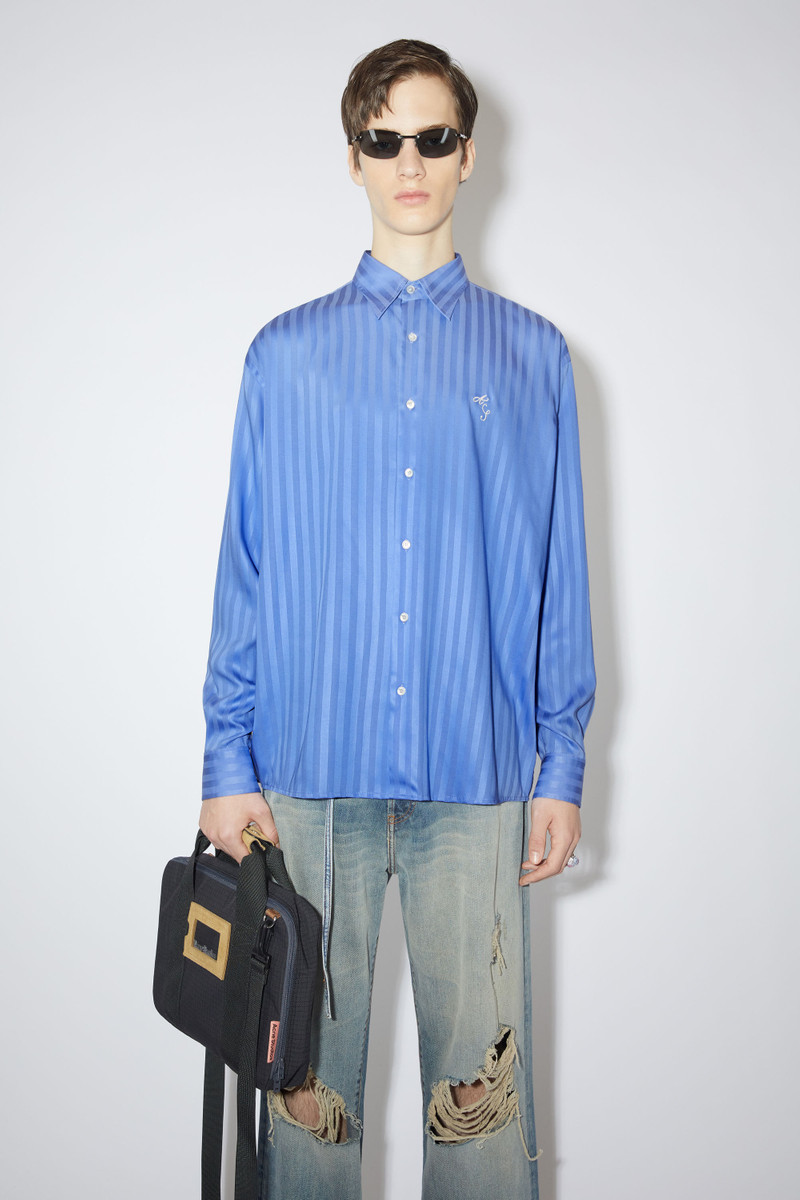 Acne Studios Button-up stripe shirt - Cornflower blue outlook
