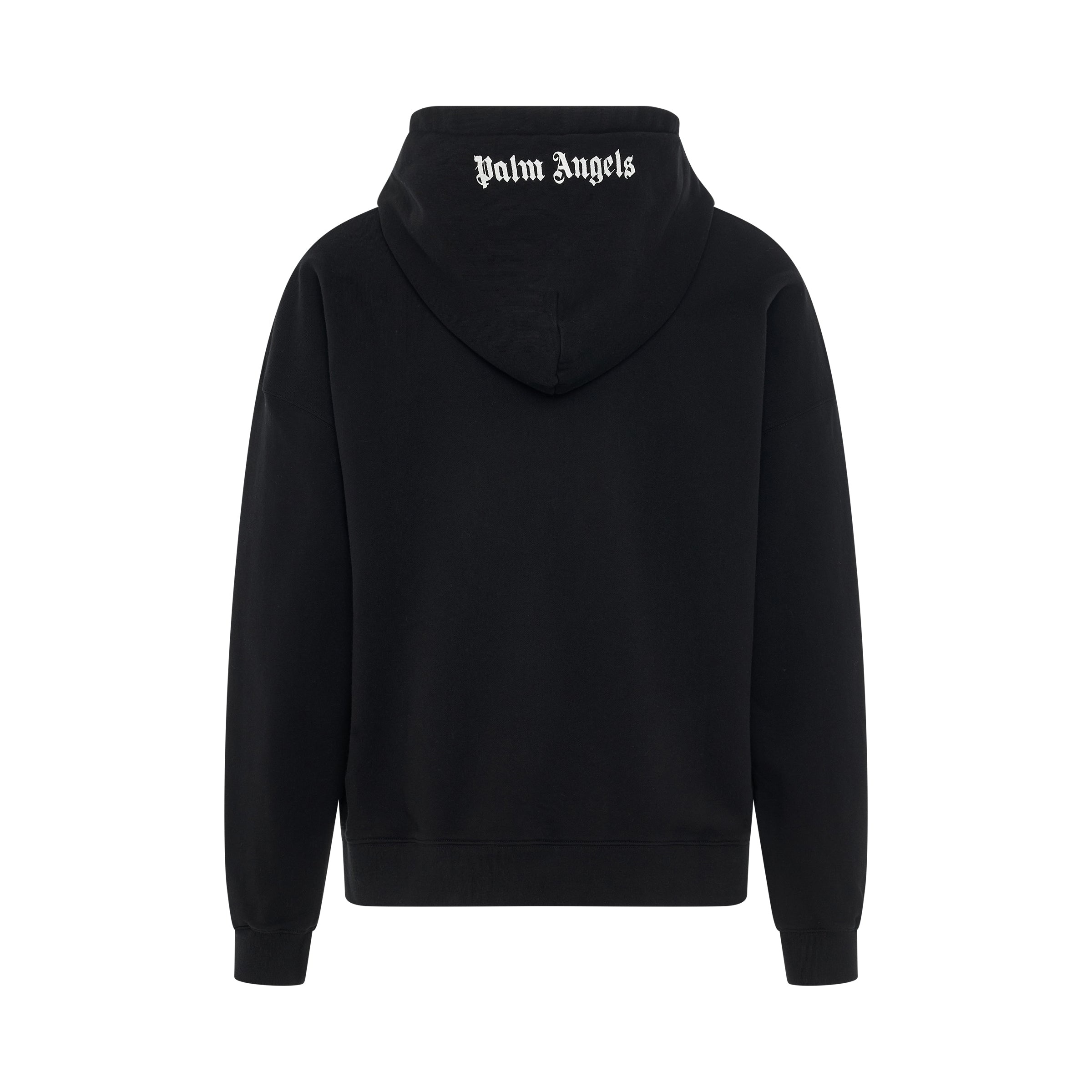 Cotton Embroidered Logo Hoodie in Black - 4
