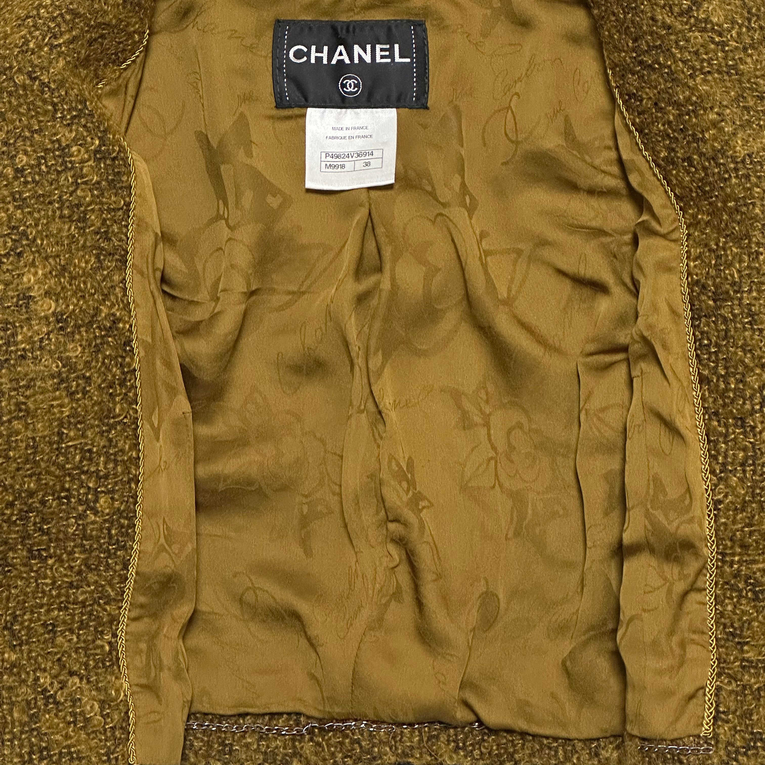 CHANEL Tweed Cropped Button Up Jacket - 5