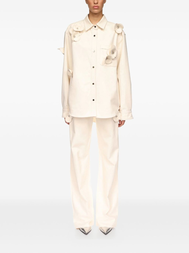 David Koma 3D Flower denim shirt outlook