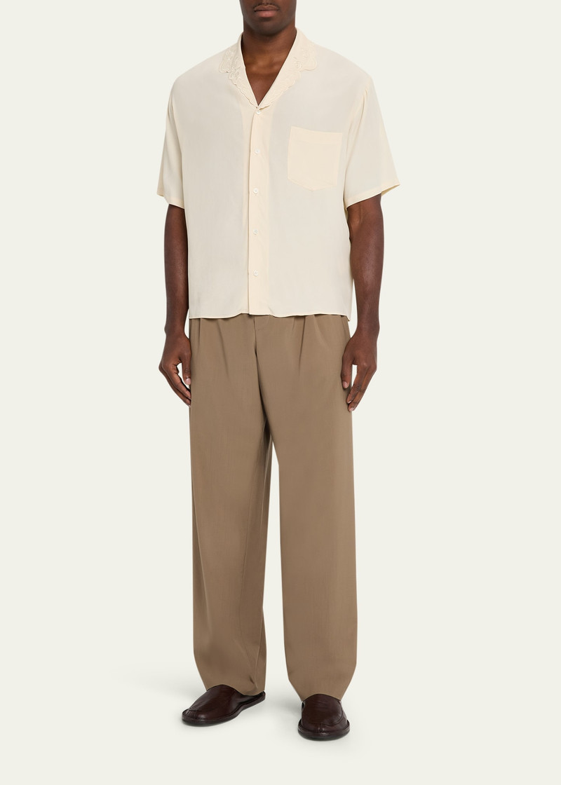 MAGLIANO Men's Dickinson Lace-Collar Short-Sleeve Shirt outlook