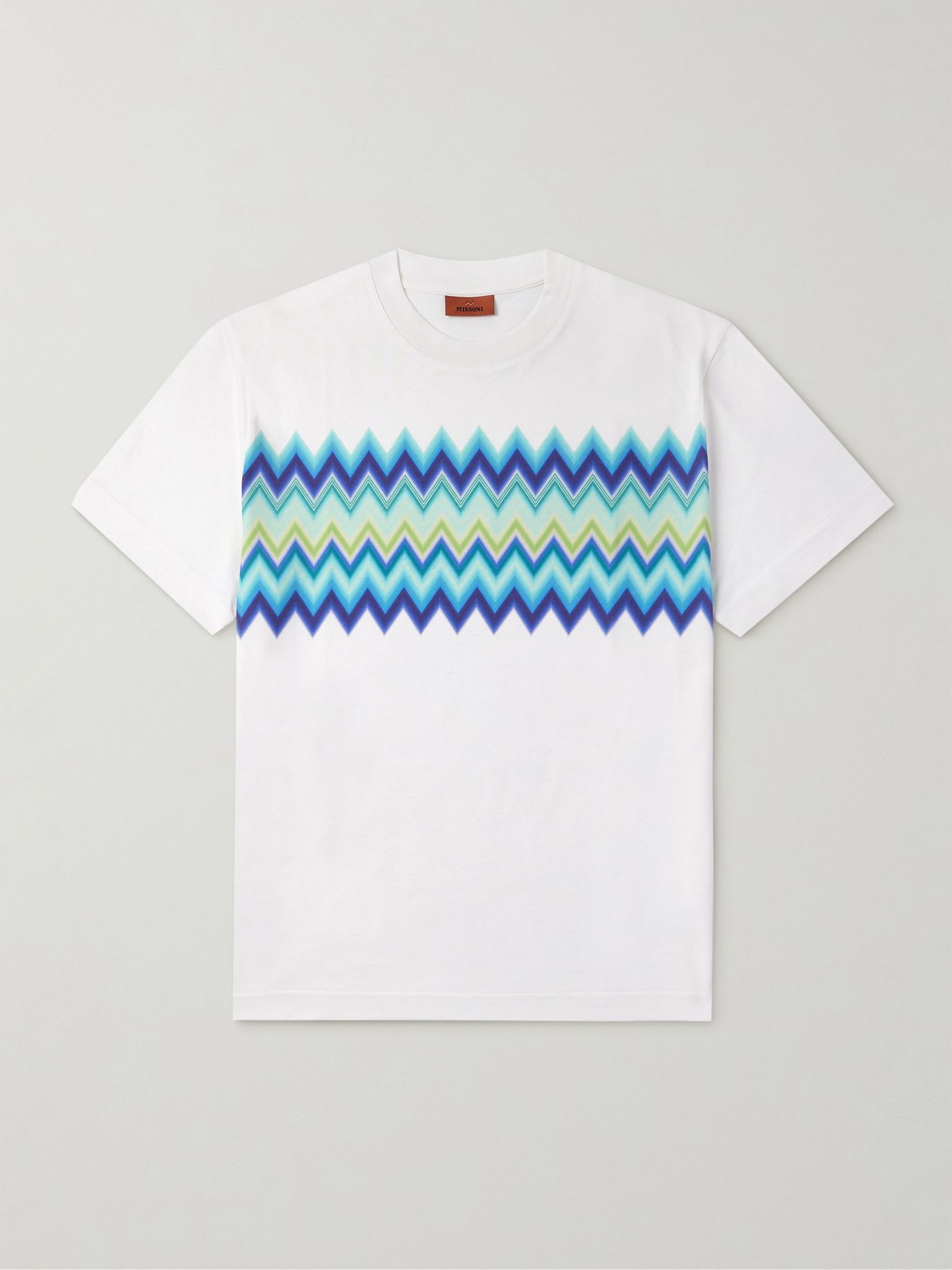 Printed Cotton-Jersey T-Shirt White - 1