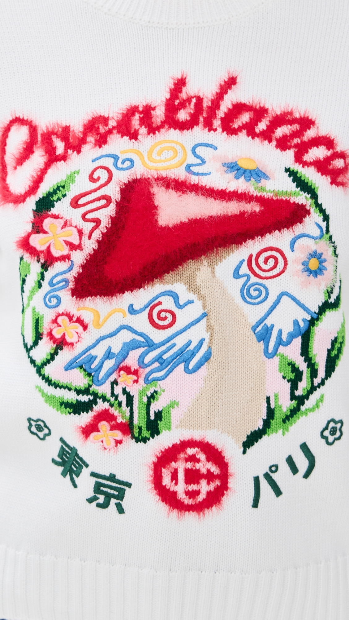 Mushroom Emblem Intarsia Crew Sweatshirt - 5