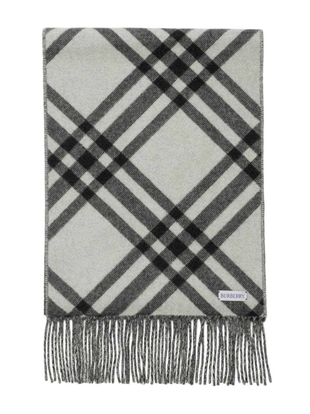 checkered cashmere scarf - 3