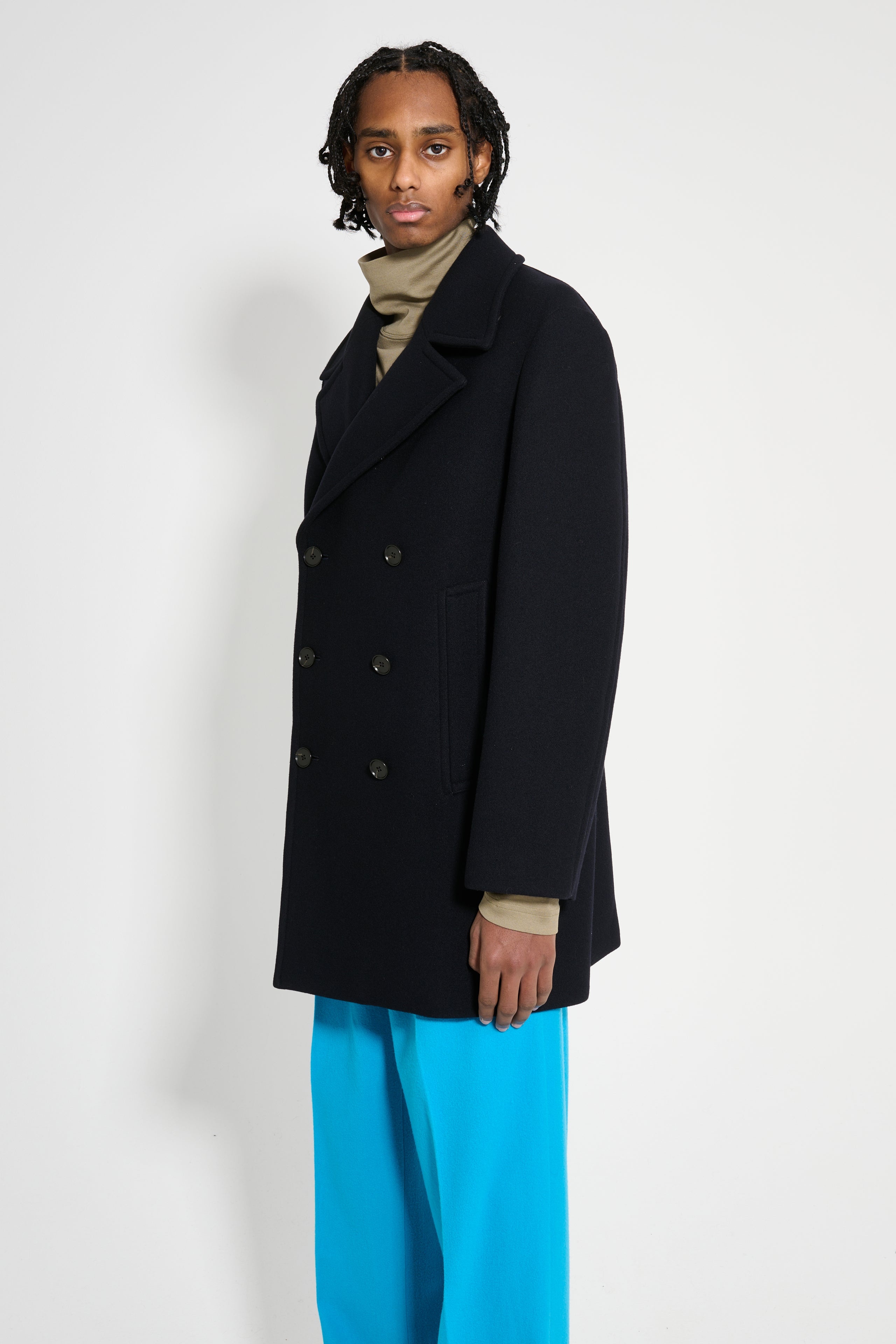 ジャケット・アウター AURALEE SPONGE WOOL MELTON P-COAT 3 AURALEE AURALEE SPONGE WOOL MELTON P-COAT DARK NAVY