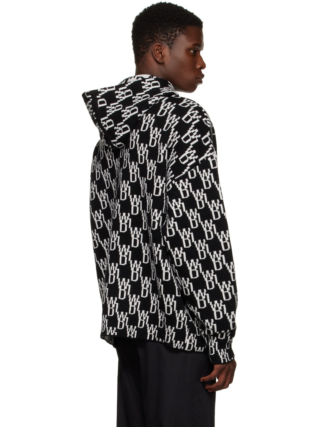 Black Jacquard Hoodie - 3