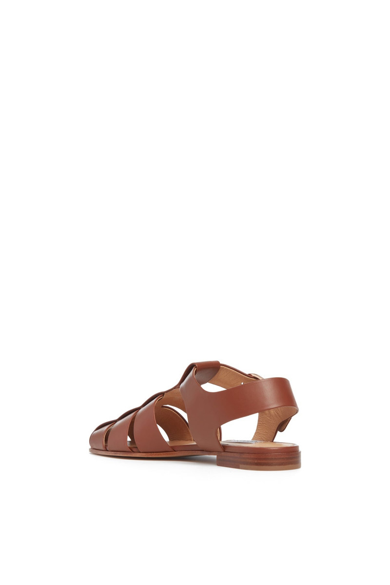 GABRIELA HEARST Lynn Flat Sandal in Cognac Leather outlook