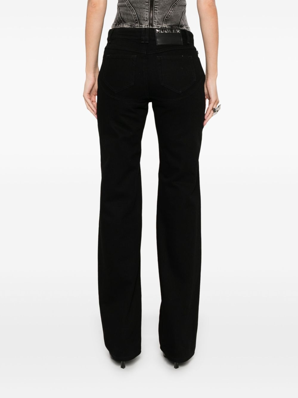 bi-color straight leg jeans - 4