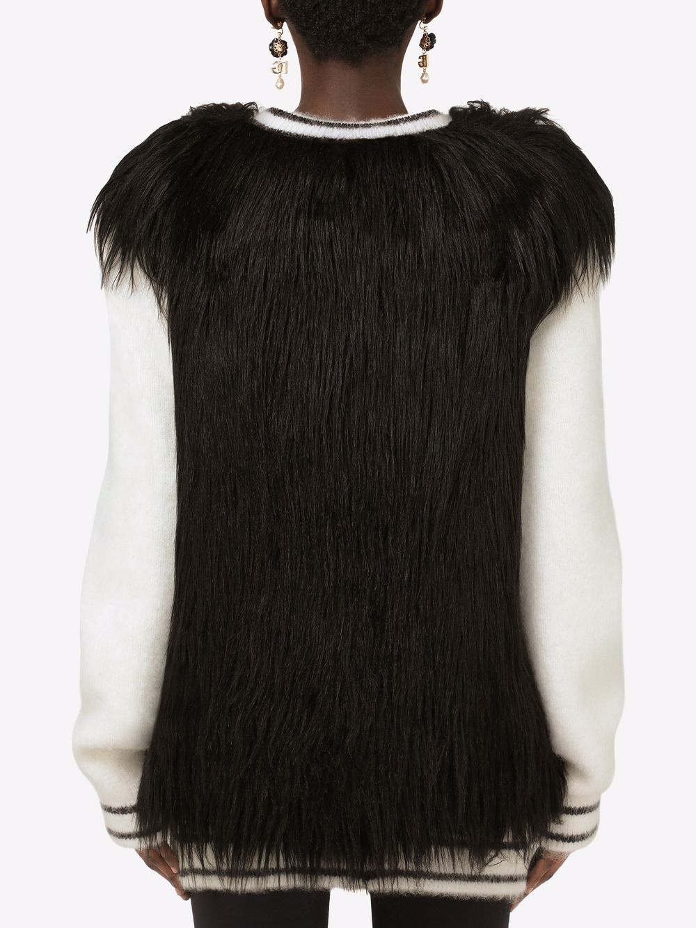 faux-fur panelled cardigan - 4
