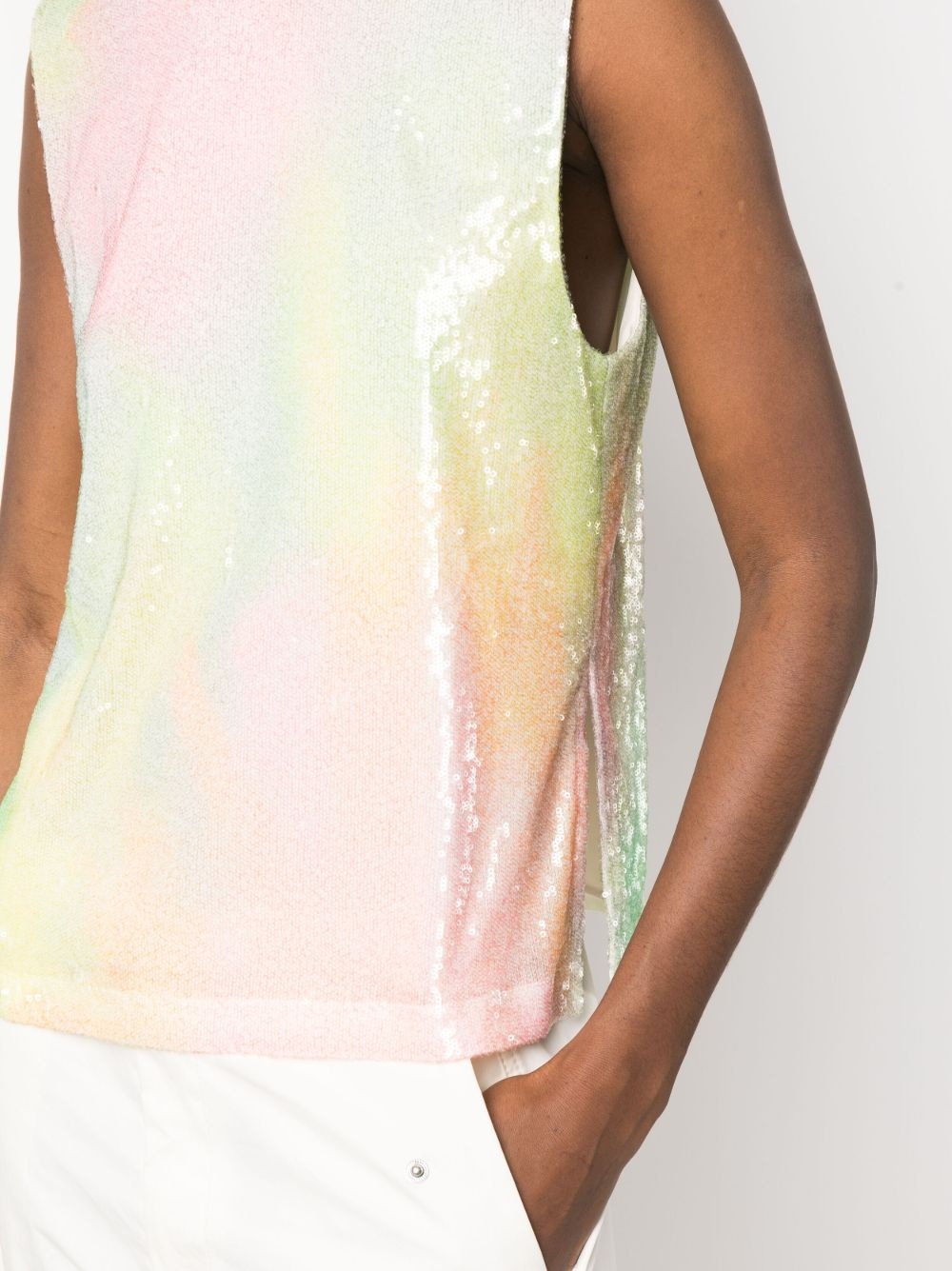 ombré-effect sequin-embellished top - 5