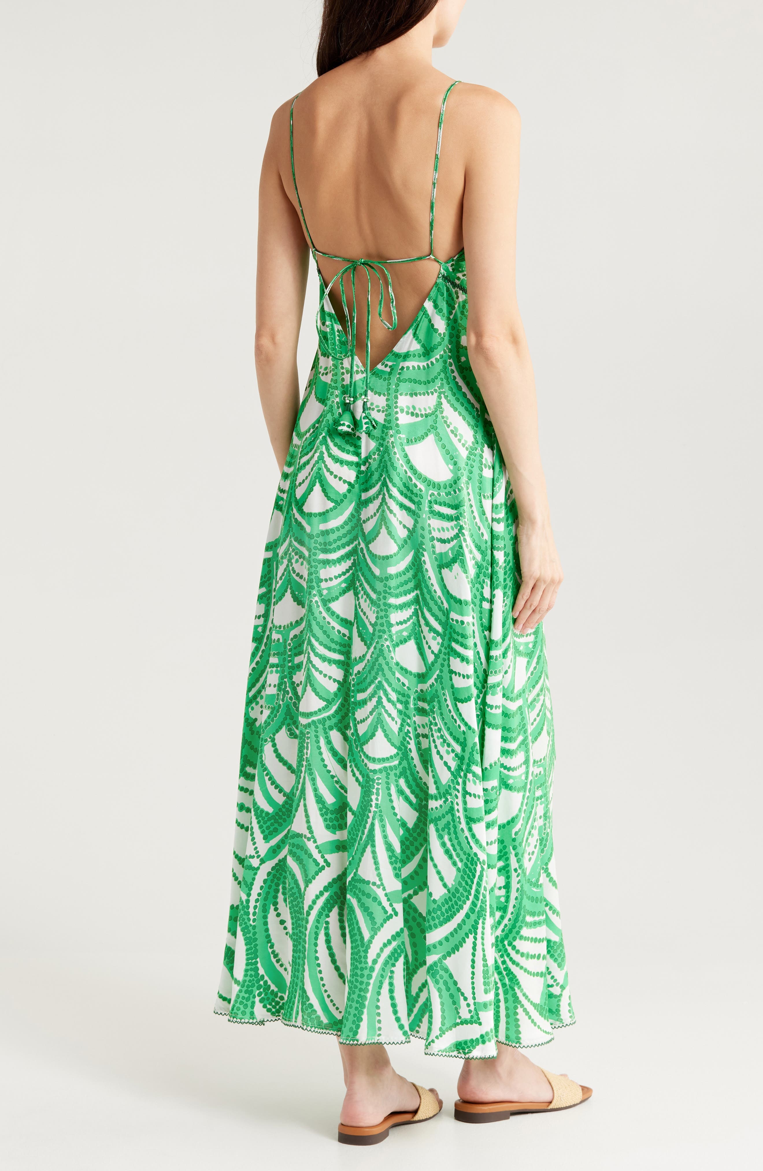 Poupette St Barth Denise Print Cover-Up Maxi Dress in Green Himba at Nordstrom - 2