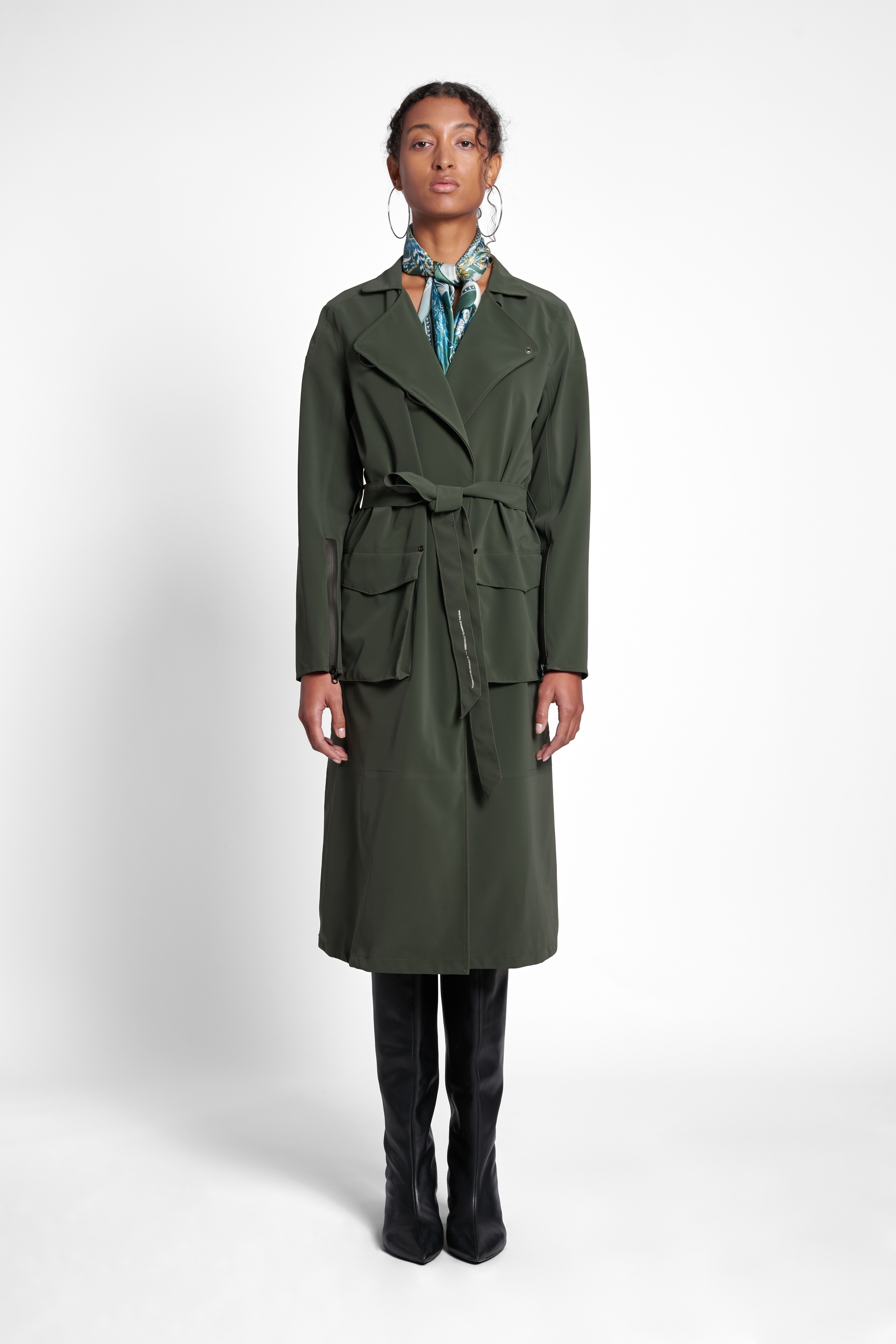 Kista Matte Trench Coat Green - 7