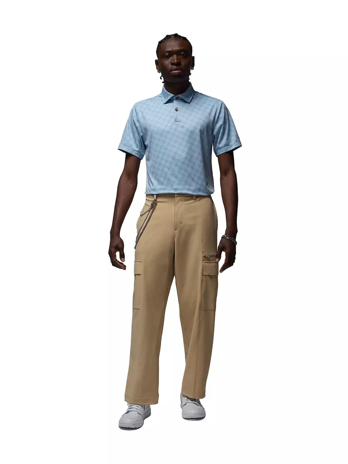 Men's Sport Printed Golf Polo-Light Blue - 7
