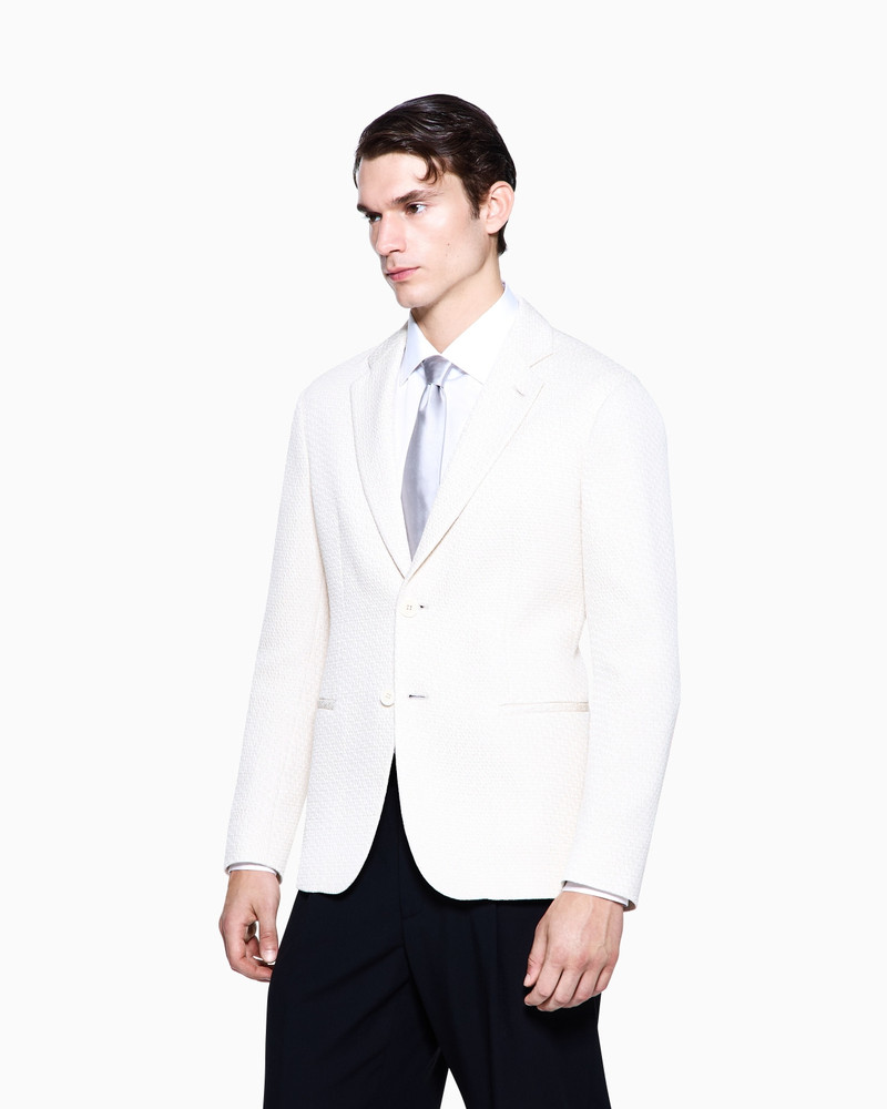 GIORGIO ARMANI SINGLE-BREASTED JACKET IN A QUILTED SILK BLEND ASV outlook