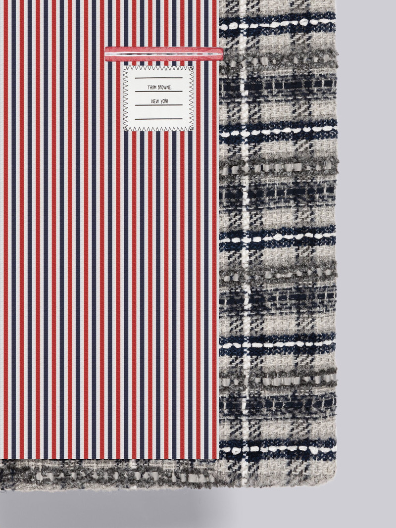 Tartan Ribbon Tweed Bal Collar Overcoat 6