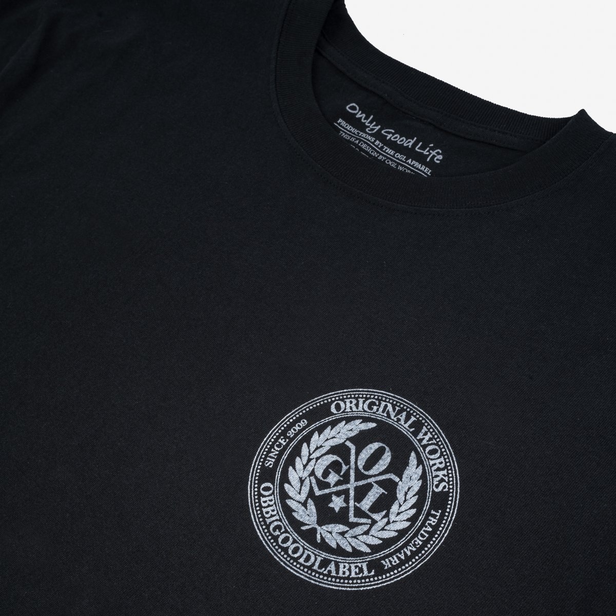 OGL-TEE-LOT20-LOGO-LS-CHA OGL 6.2oz Ringspun Long Sleeve T-shirt - Silkscreen Printed 'OGL Logo' - C - 7