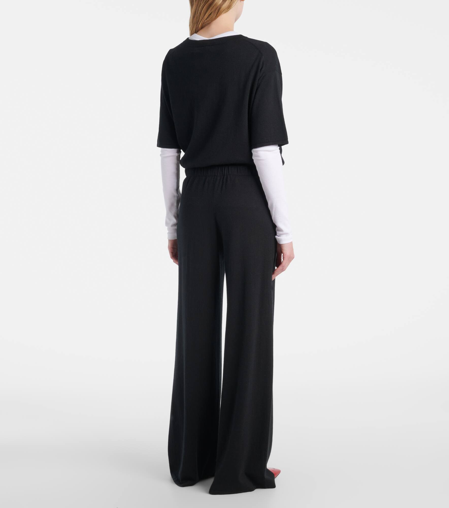 Aina cotton and cashmere wide-leg pants - 3