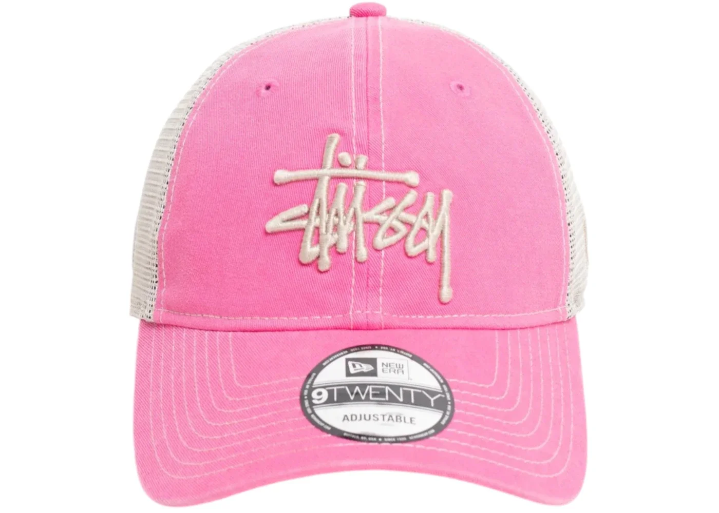 Stussy New Era 9Twenty Washed Basic Trucker Pink - 1