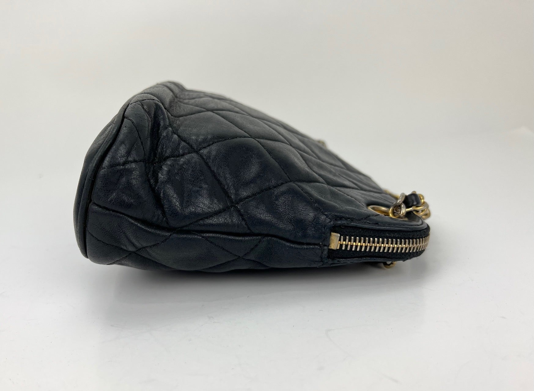 CHANEL Bag Quilted Lambskin Leather Chain Vintage Black Mini Shoulder Bag Preowned - 3