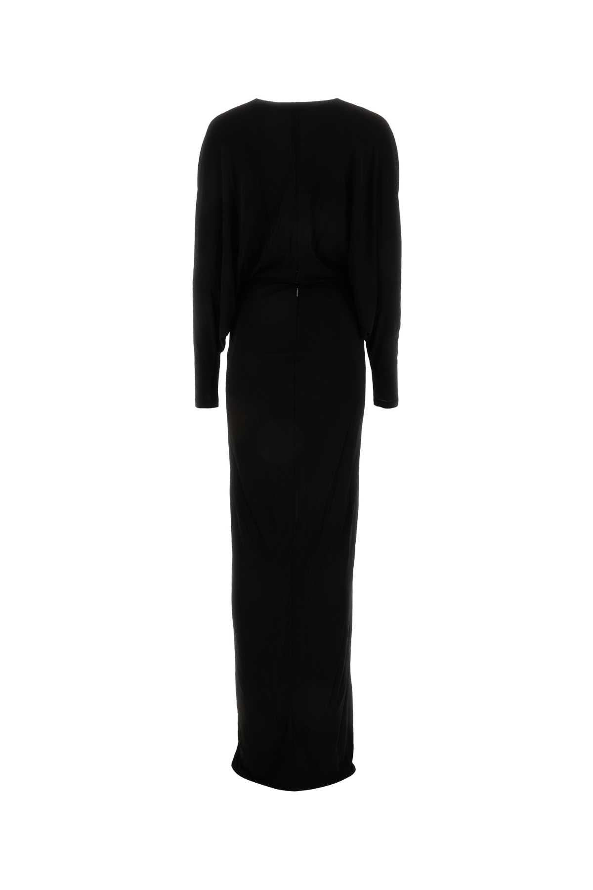 Saint Laurent Women Black Viscose Long Dress - 2