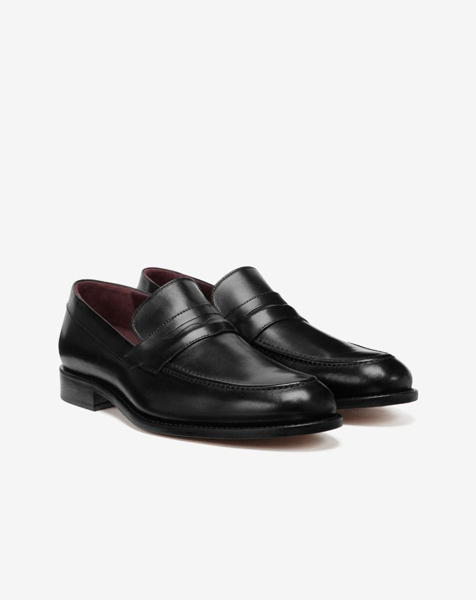 Black calfskin slip ons - 2