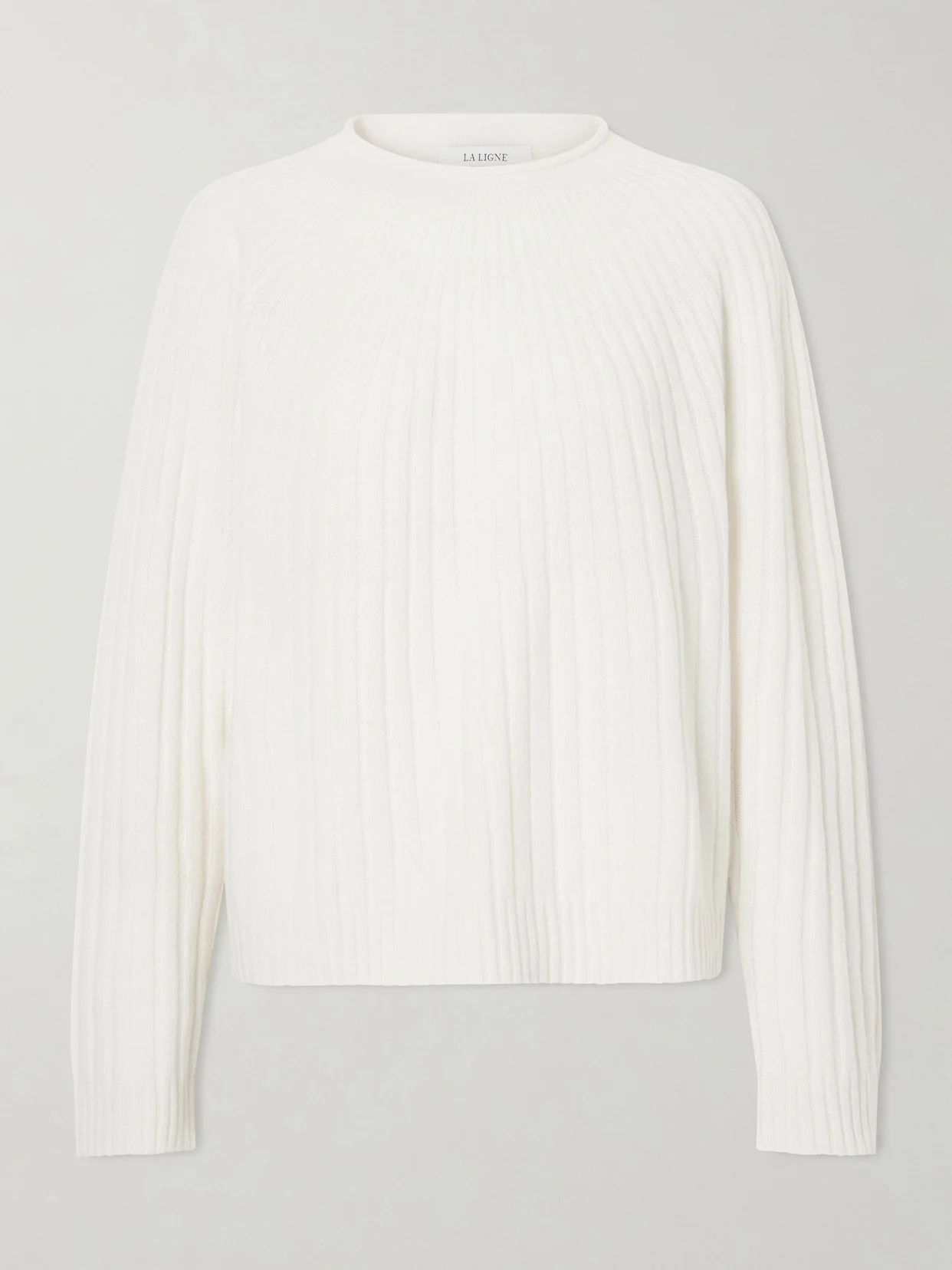 Scallop Ribbed-knit Cashmere Sweater - 1