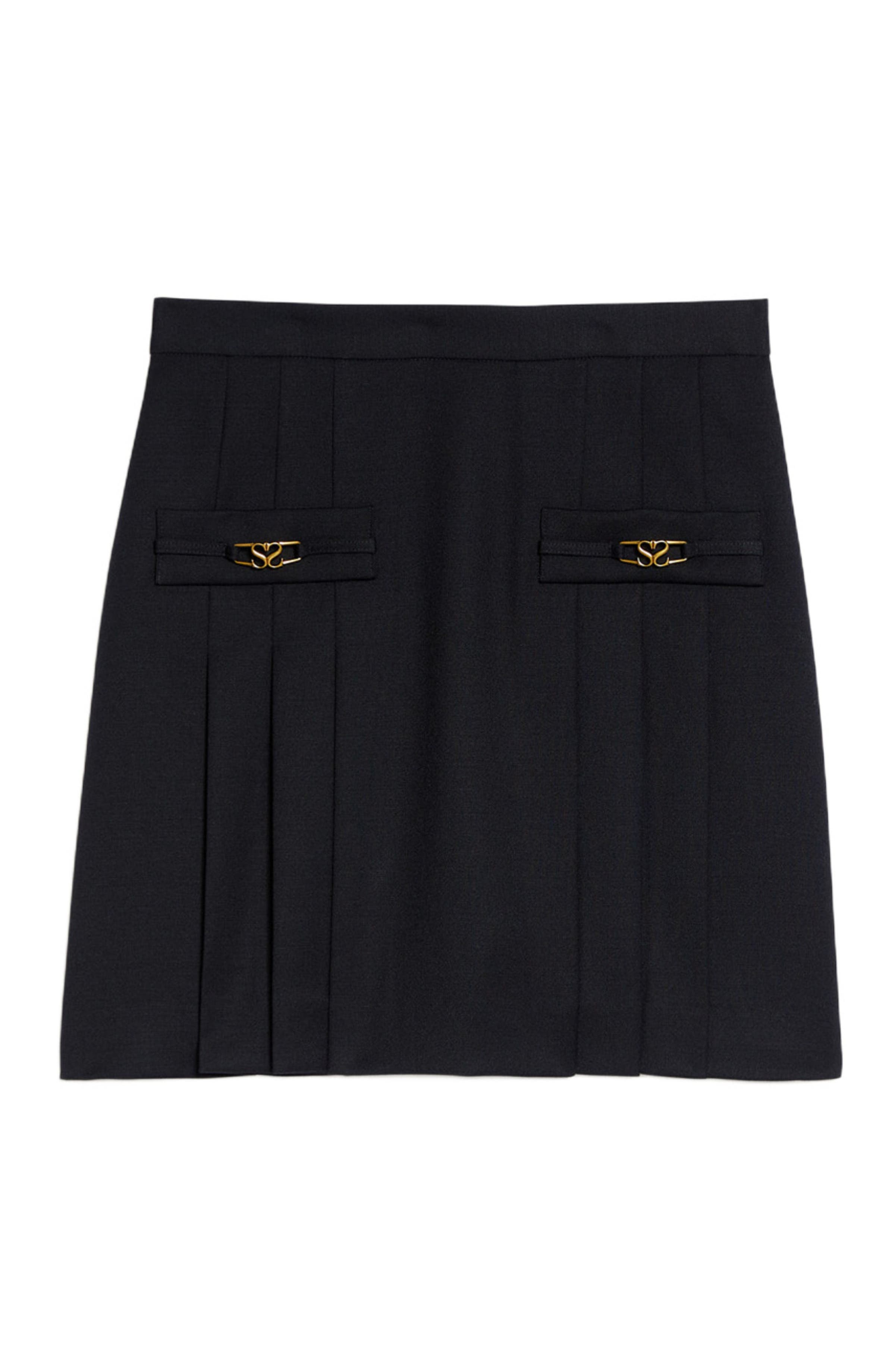 SANDRO Short skirt with stitched pleats in Black at Nordstrom - 5