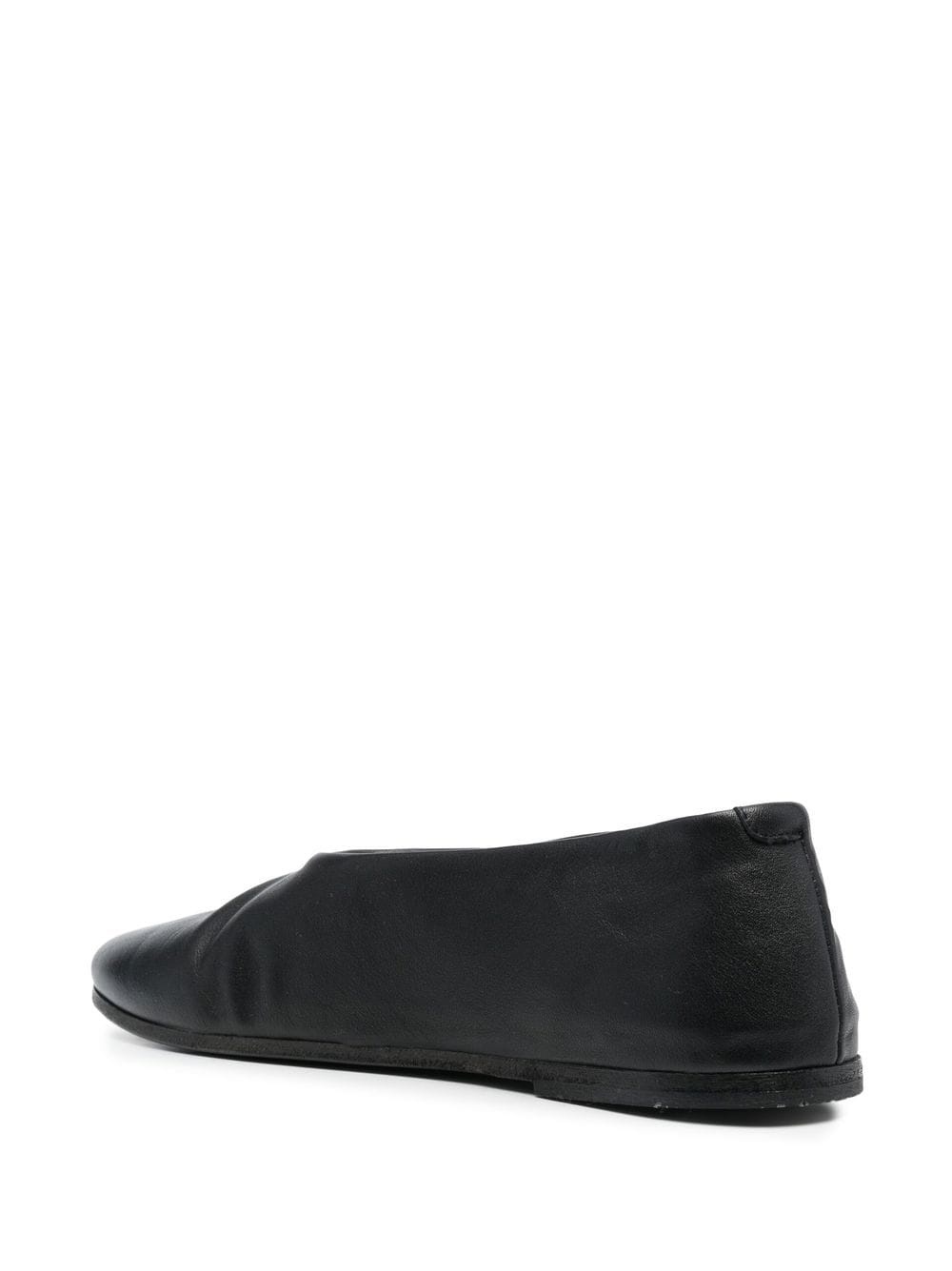 round-toe leather ballerina flats - 3