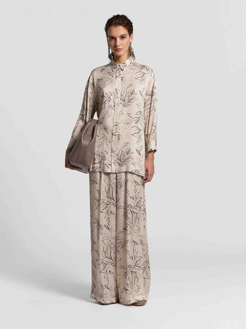 PESERICO PRINTED WIDE LEG TROUSERS outlook