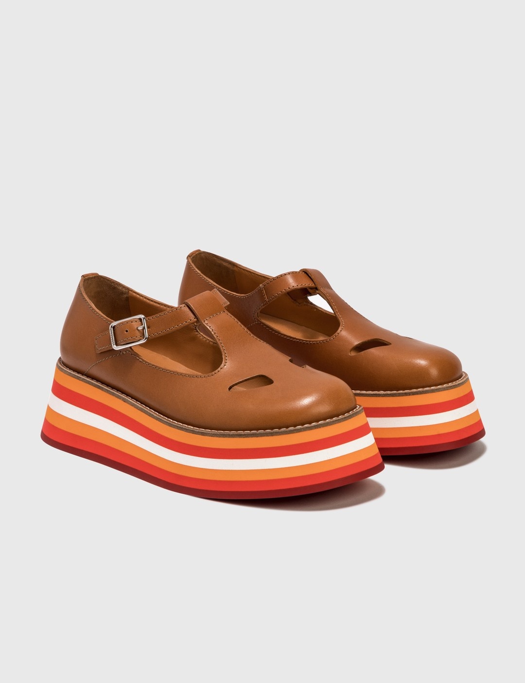 SMOOTH LEATHER T-BAR SHOES - 4