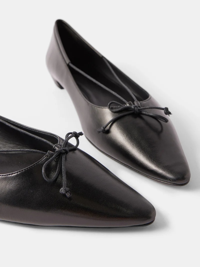 The Row Claudette bow leather ballet flats | matchesfashion