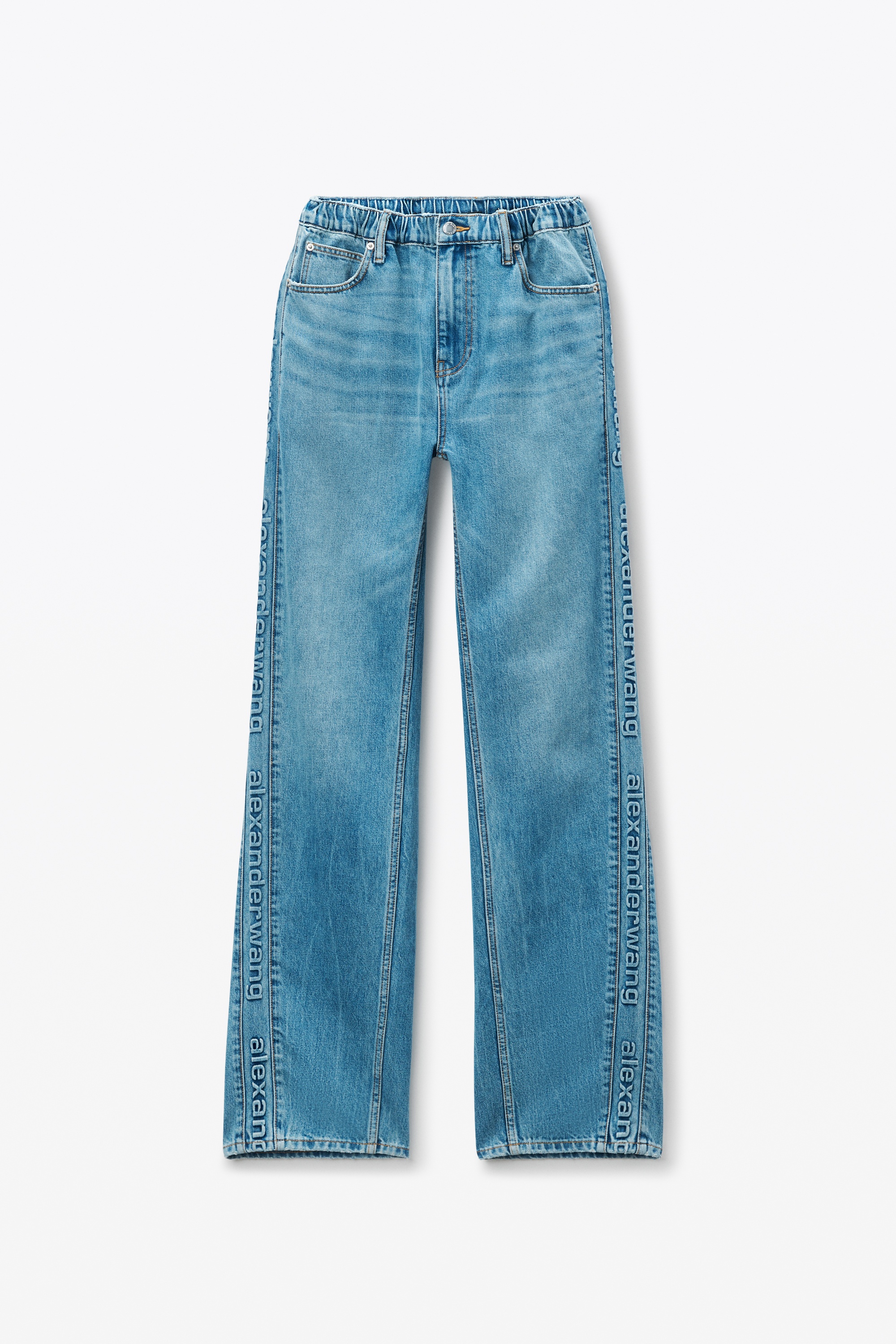【関税&送料込】Alexander Wang Balloon-Fit Joggers Alexander Wang Logo-Embossed Denim Balloon Jogger Pants