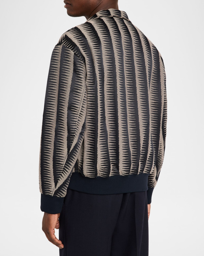Men's Stripe Jagged-Edge Bomber Jacket 3