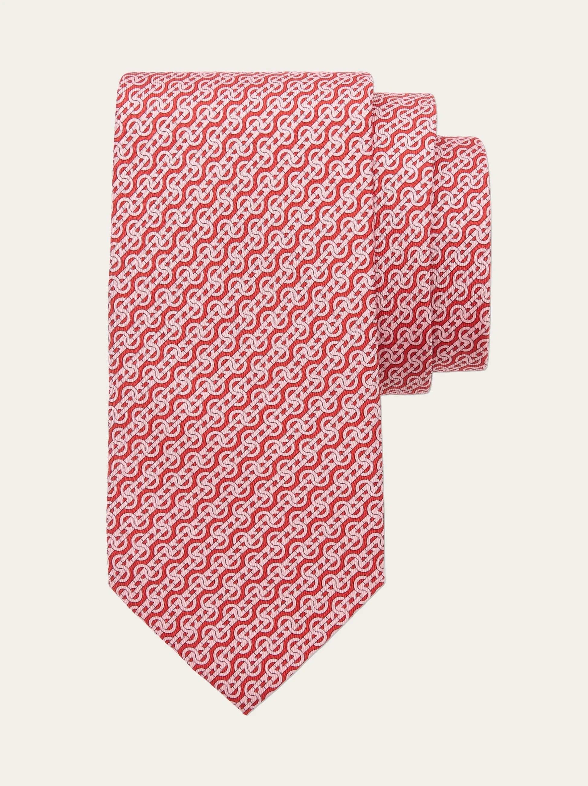 Woven print silk tie - 1
