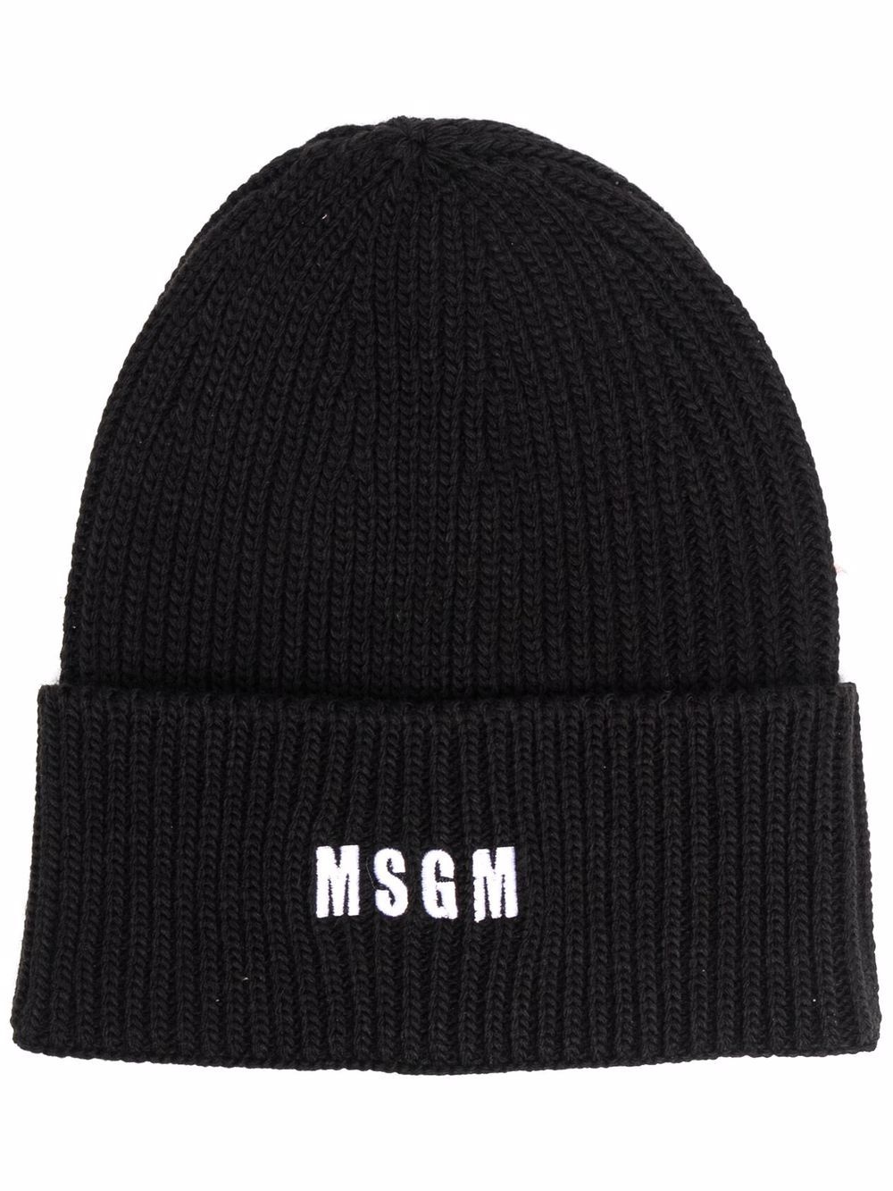 embroidered logo beanie - 1