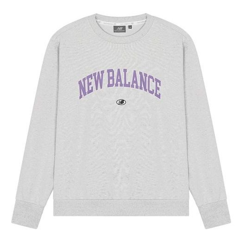 New Balance Logo Printing Round Neck Pullover Couple Style Gray 5CC17083-OA - 1